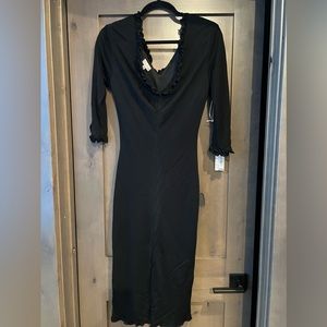 New, very shapely Black Rayon/Nylon/Spandex Sexy dress
